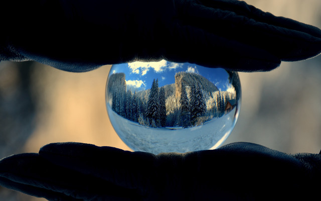 Crystal ball mountain reflection magic free wallpaper for desktop - medium preview image