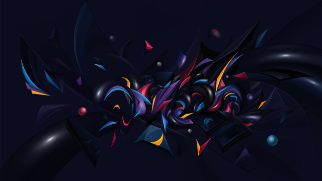 Colorful abstract geometric dark background free wallpaper for desktop - medium preview image