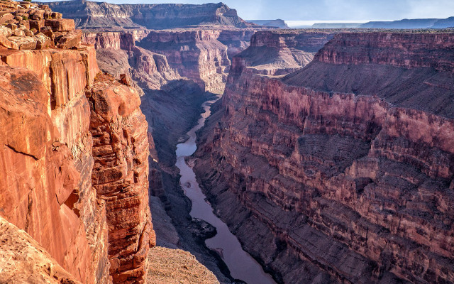 Canyon river cliff cityscape sunset free wallpaper for desktop - medium preview image