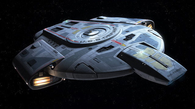 Star trek ship night sky free wallpaper for desktop - medium preview image