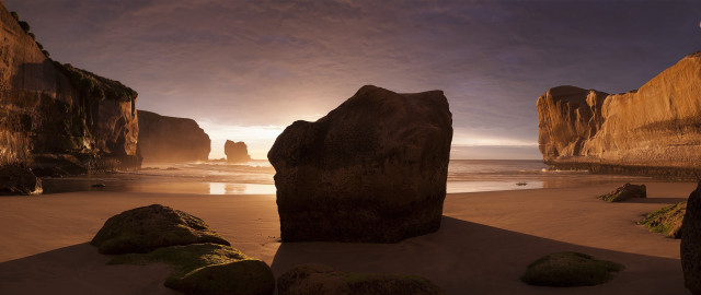Beach rocks water sunset clouds free wallpaper for desktop - medium preview image