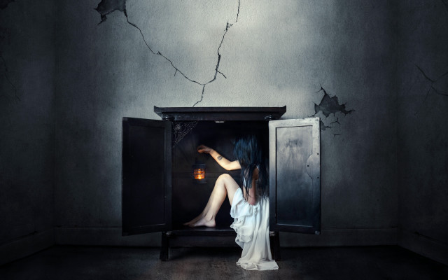 Woman cabinet dark room light free wallpaper for desktop - medium preview image