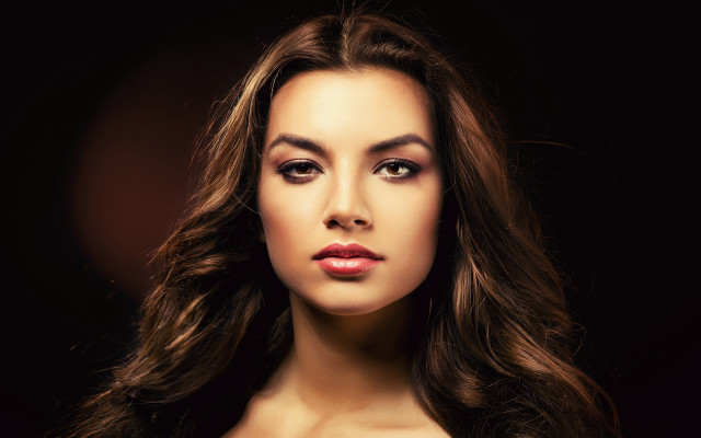 Woman long hair black background #9 free wallpaper for desktop - medium preview image