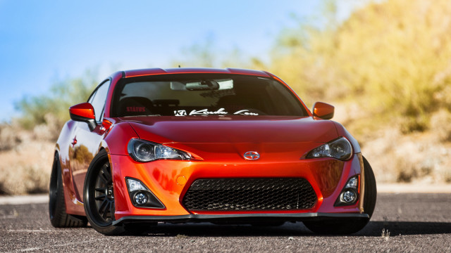 Red sports car desert road #5 free wallpaper for desktop - medium preview image