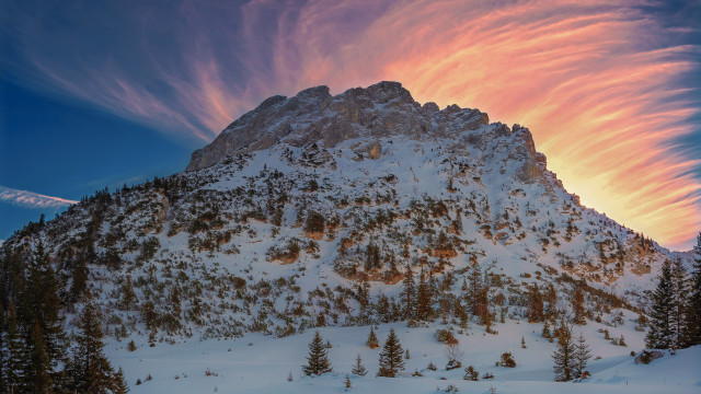 Snowy mountain pink sky clouds #3 free wallpaper for desktop - medium preview image