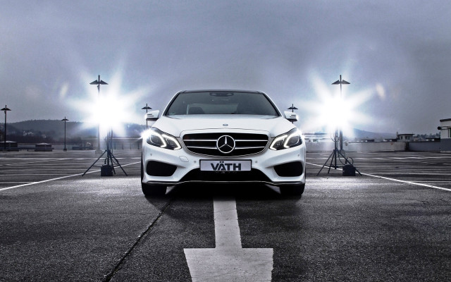 White car parking lot lights free wallpaper for desktop - medium preview image