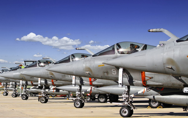 Fighter jets tarmac military clouds free wallpaper for desktop - medium preview image