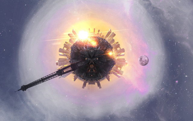 Space station galaxy bright light #4 free wallpaper for desktop - medium preview image