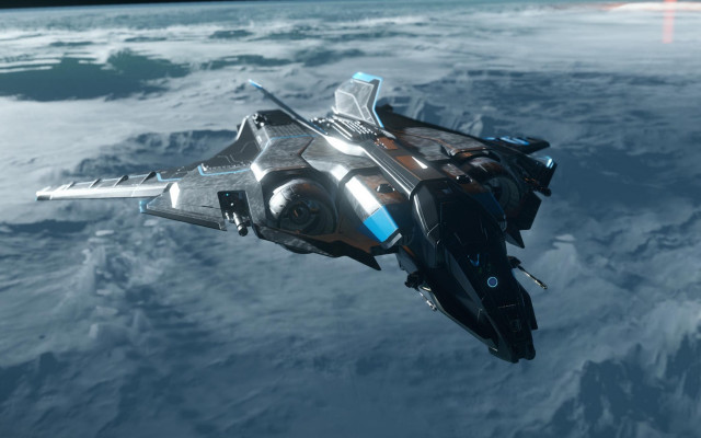 Futuristic space ship mountain earth free wallpaper for desktop - medium preview image