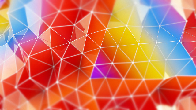 Colorful abstract shapes rainbow triangle free wallpaper for desktop - medium preview image