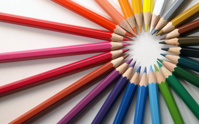 Colored pencils circle white background #4 free wallpaper for desktop - medium preview image