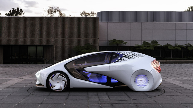 Futuristic car parking lot blue free wallpaper for desktop - medium preview image