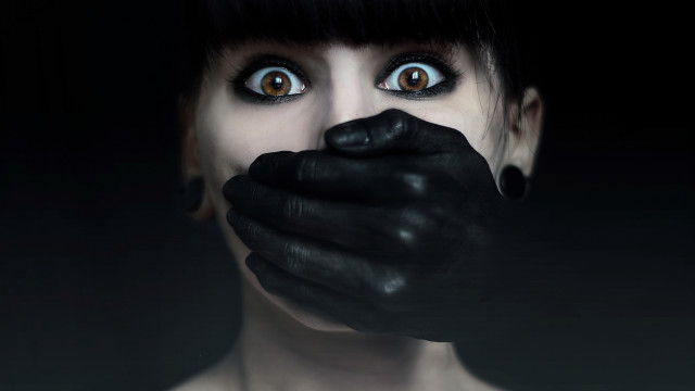 Black makeup gloves cat portrait free wallpaper for desktop - medium preview image