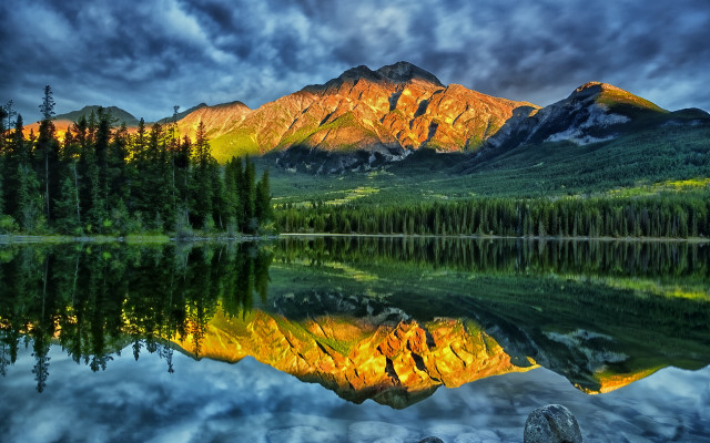 Mountain range reflection lake sunset #8 free wallpaper for desktop - medium preview image