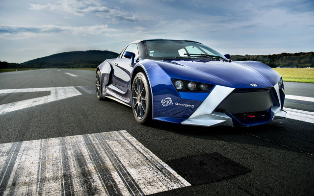 Blue sports car race track #8 free wallpaper for desktop - medium preview image