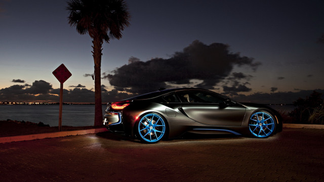 Hologram car night road sunset free wallpaper for desktop - medium preview image