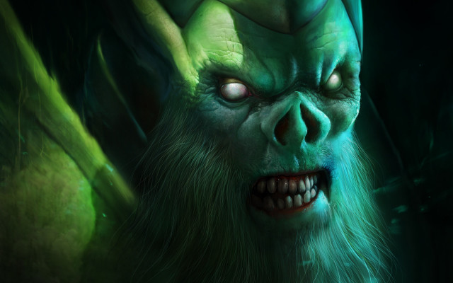 Green monster big grin glowing free wallpaper for desktop - medium preview image