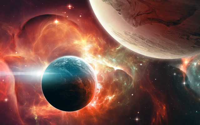 Space planet star cluster aurora #4 free wallpaper for desktop - medium preview image