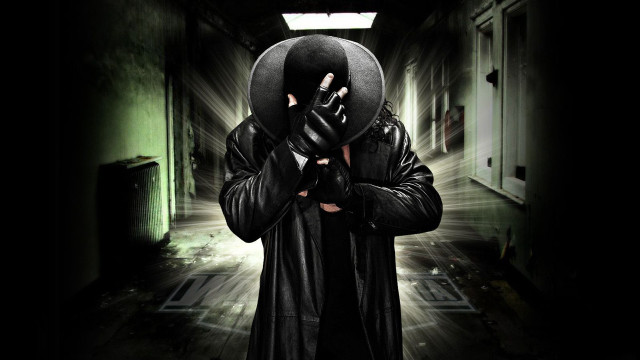 Man black coat hat gun free wallpaper for desktop - medium preview image