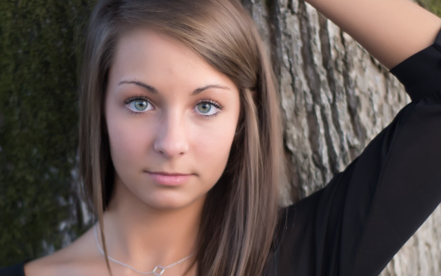 Woman necklace portrait outdoors tree free wallpaper for desktop - medium preview image