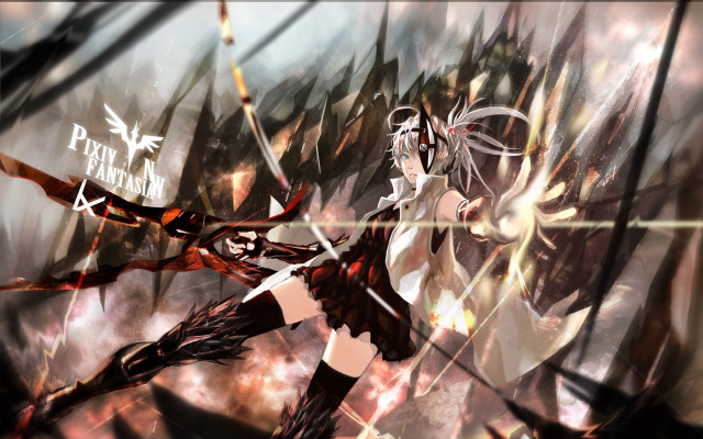 Demon sword woman anime electricity free wallpaper for desktop - medium preview image