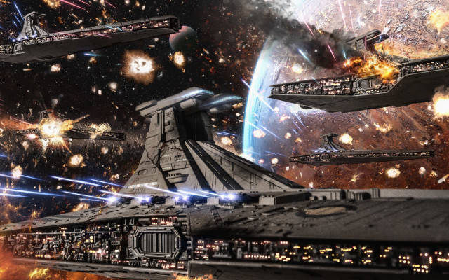 Star wars space scene fireworks free wallpaper for desktop - medium preview image