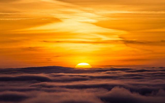 Sunset clouds plane sky horizon free wallpaper for desktop - medium preview image
