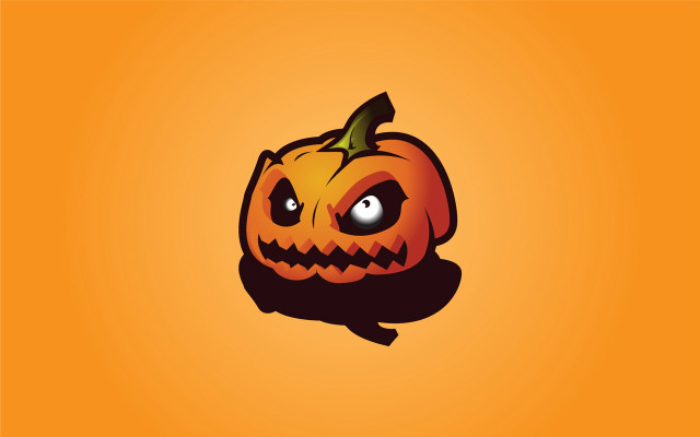 Pumpkin face leaf halloween vector free wallpaper for desktop - medium preview image
