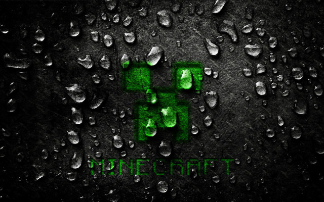 Green water drops workcraft pixel free wallpaper for desktop - medium preview image
