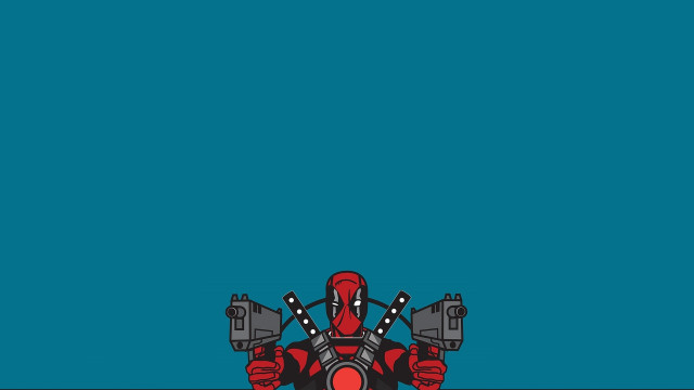 Deadpool guns blue red minimalism free wallpaper for desktop - medium preview image