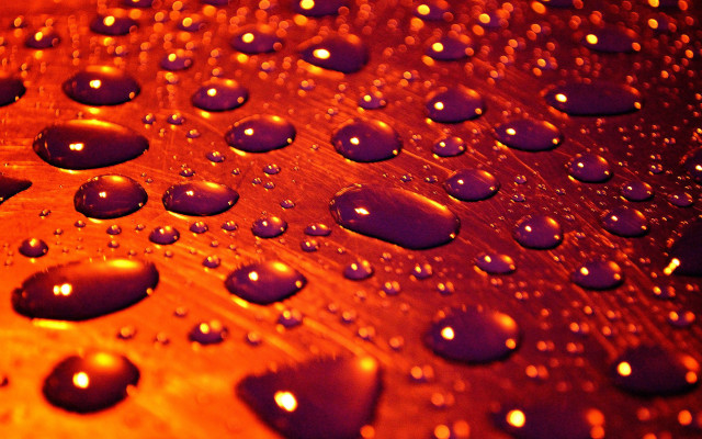 Metal water drops autumn fire free wallpaper for desktop - medium preview image