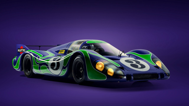 Blue green race car dennis free wallpaper for desktop - medium preview image