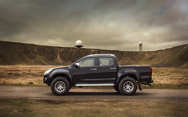 Black truck hill satellite dish free wallpaper for desktop - medium preview image