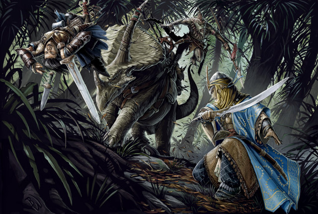 Knight dragon woods sword man free wallpaper for desktop - medium preview image