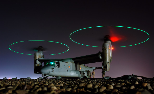 Military helicopter night flying rocky free wallpaper for desktop - medium preview image