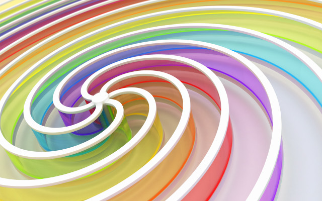 Colorful swirl white center opart free wallpaper for desktop - medium preview image