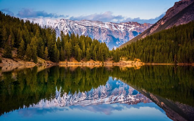 Mountain range reflection lake forest #11 free wallpaper for desktop - medium preview image