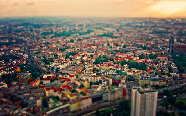 City skyline tiltshift architecture blurry #2 free wallpaper for desktop - medium preview image