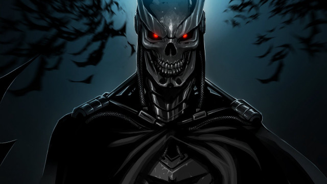 Batman red eyes cyberpunk armor free wallpaper for desktop - medium preview image
