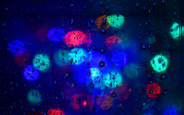 Rain drops colorful lights astronaut free wallpaper for desktop - medium preview image