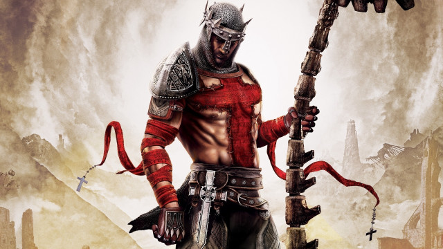 Armor axe sword desert epic free wallpaper for desktop - medium preview image