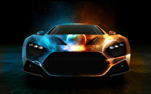 Colorful car hood design headlights #2 free wallpaper for desktop - medium preview image