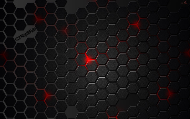 Black red background hexagons lights free wallpaper for desktop - medium preview image