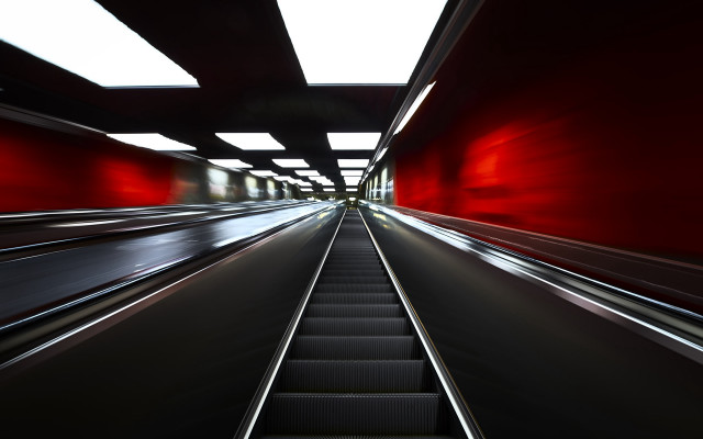 Train tunnel red walls longexposure free wallpaper for desktop - medium preview image