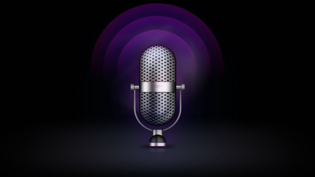 Microphone purple black silver hologram free wallpaper for desktop - medium preview image