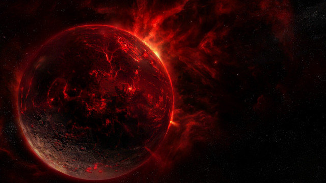 Red planet star fire moon free wallpaper for desktop - medium preview image