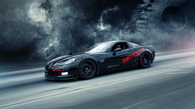 Black sports car spacecraft smoke free wallpaper for desktop - medium preview image