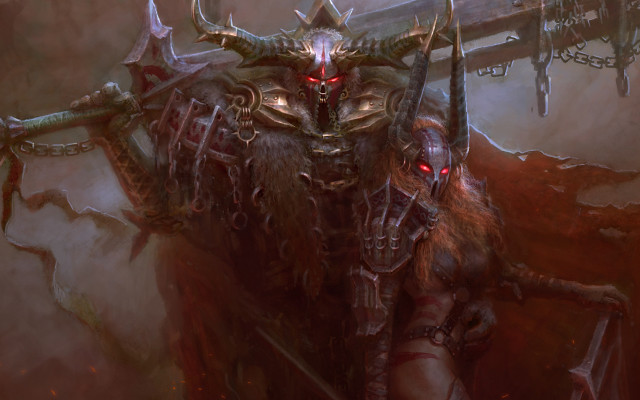 Demonic demon horns sword dark free wallpaper for desktop - medium preview image