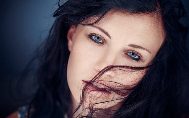 Woman long hair blue eyes #7 free wallpaper for desktop - medium preview image