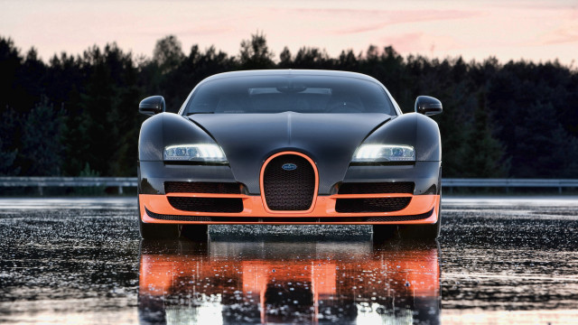 Bugatti car water forest pink free wallpaper for desktop - medium preview image